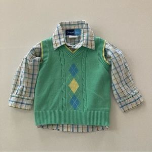 Great Guy 12 Months Baby Boy Easter Sweater Vest Shirt Set Outfit